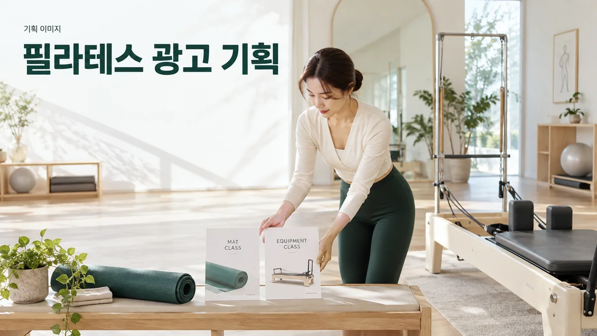필라테스 기구 수업과 매트 수업의 선택 조건을 비교하는 기획 이미지