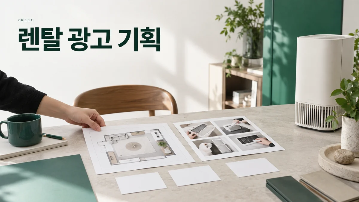 렌탈 품목과 설치 장소 및 관리 범위를 구분하는 기획 이미지