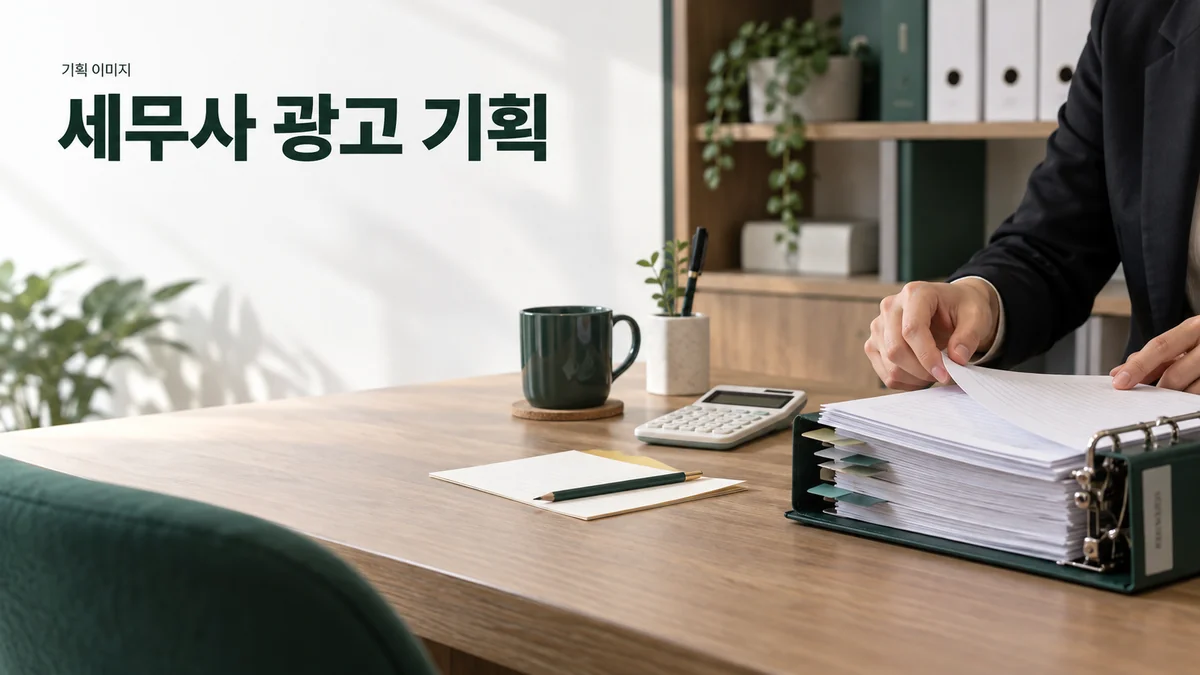 장부 자료와 일회성 상담 질문 카드를 구분해 준비한 세무 상담 기획 이미지입니다.