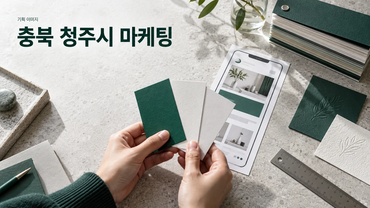 명함 시안과 홈페이지 화면 구성을 함께 확인하는 기획 이미지