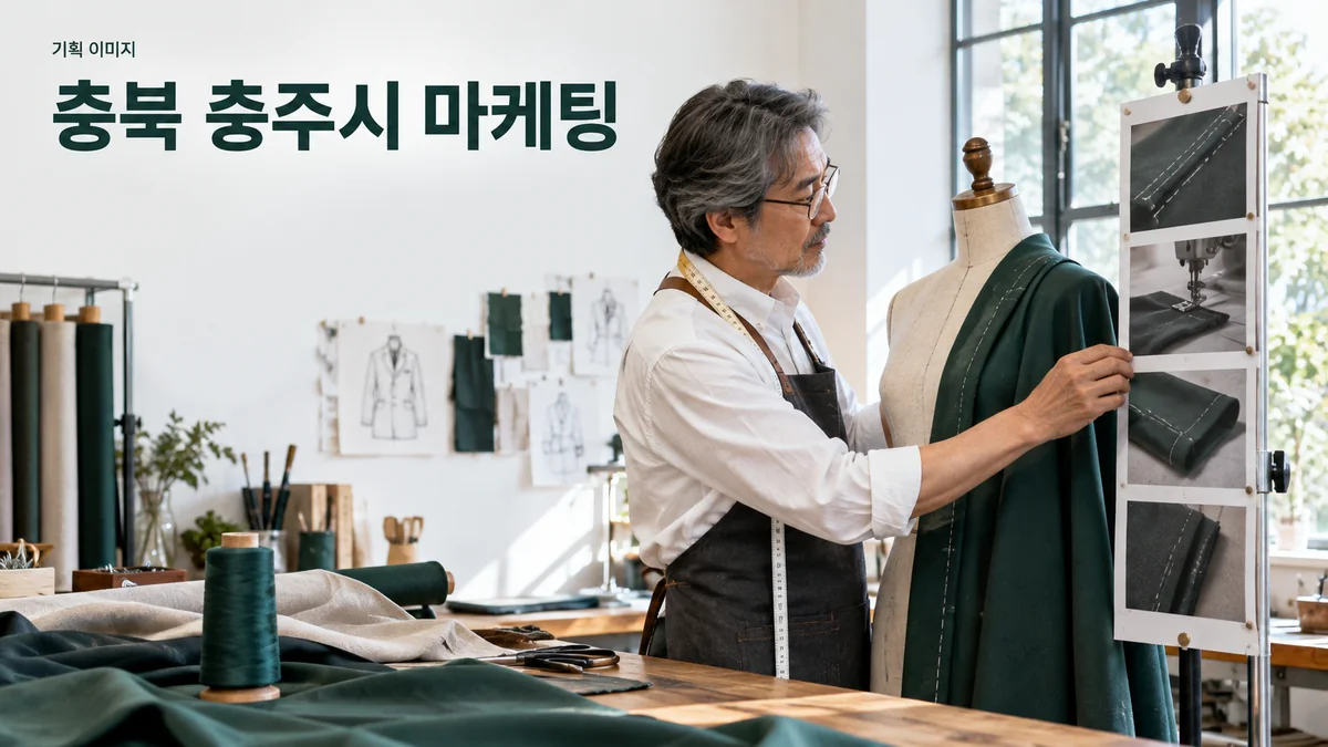 수선 공방의 홈페이지에 올릴 작업 순서 사진을 정리하는 기획 이미지