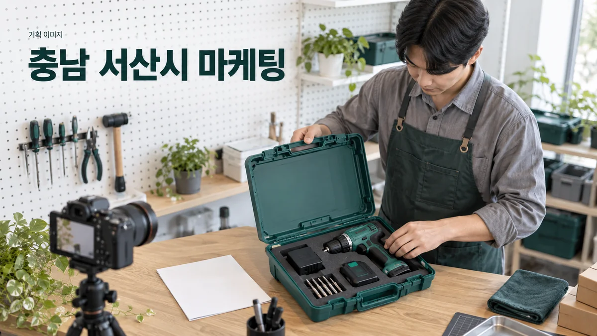 공구 대여점에서 구성품과 이용 안내용 사진을 준비하는 기획 이미지