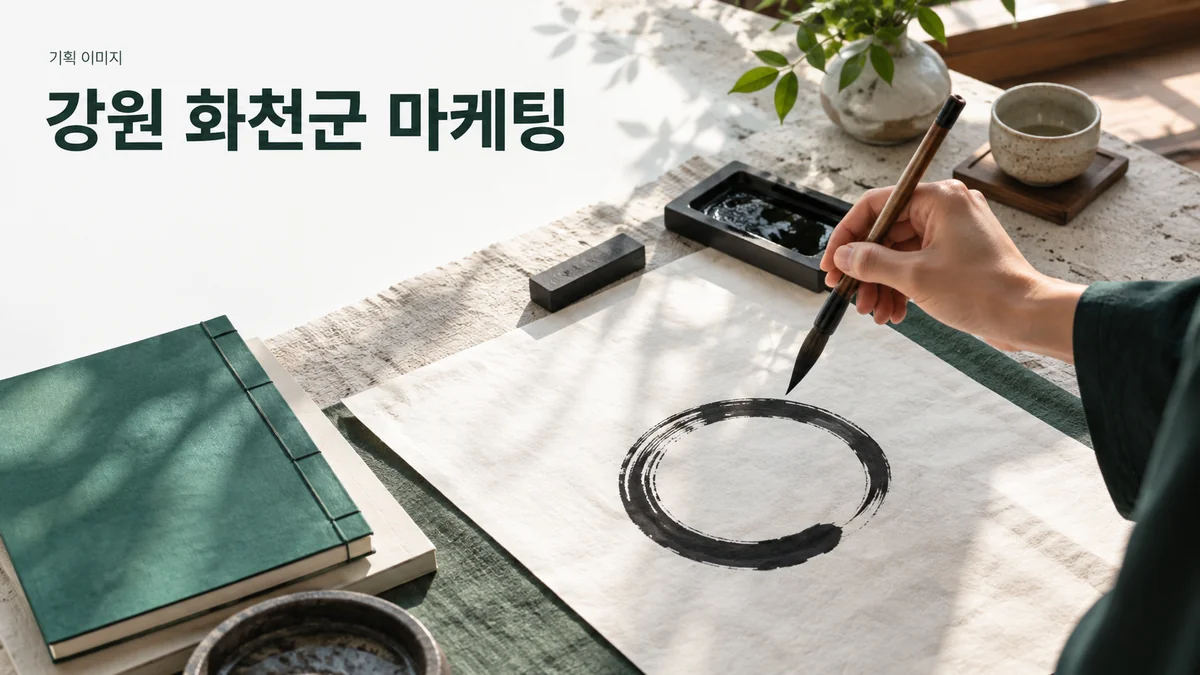 캘리그래피 수업의 준비물과 연습 과정을 소개하는 기획 이미지