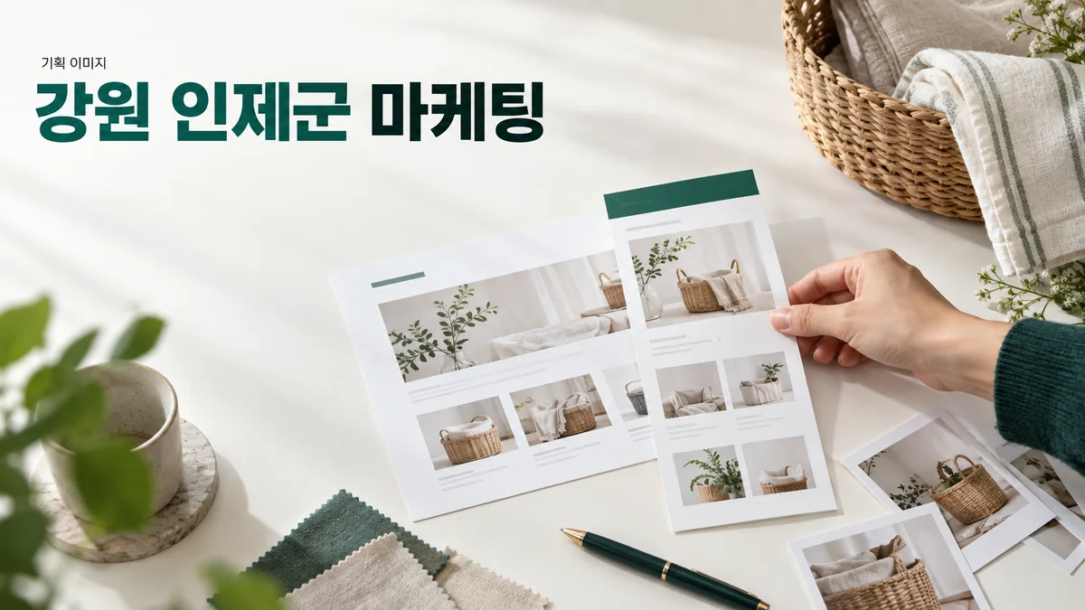 블로그와 쇼핑몰에서 쓸 바구니 제품 사진과 화면 구성을 함께 검토하는 기획 이미지