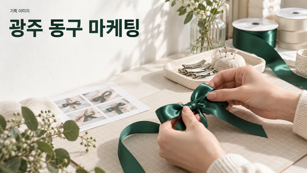 액세서리 작업실에서 리본 장식의 제작 과정을 소개하는 기획 이미지