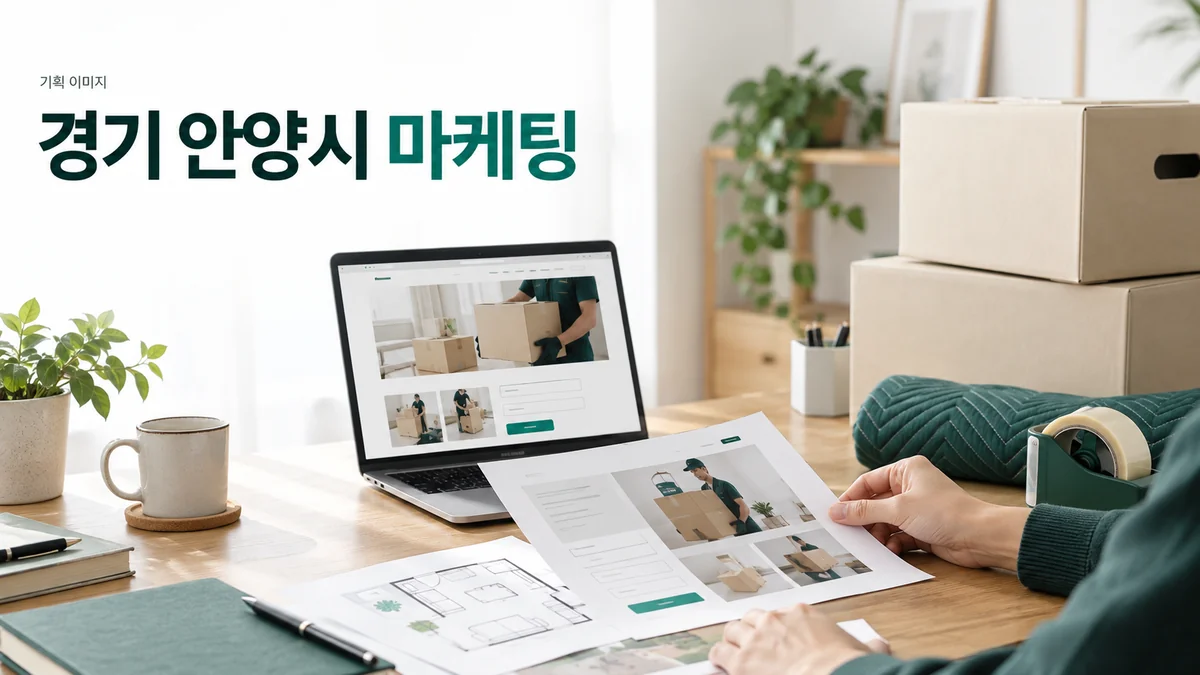 이사 안내 홈페이지의 서비스 범위와 문의 자료를 정리하는 기획 이미지