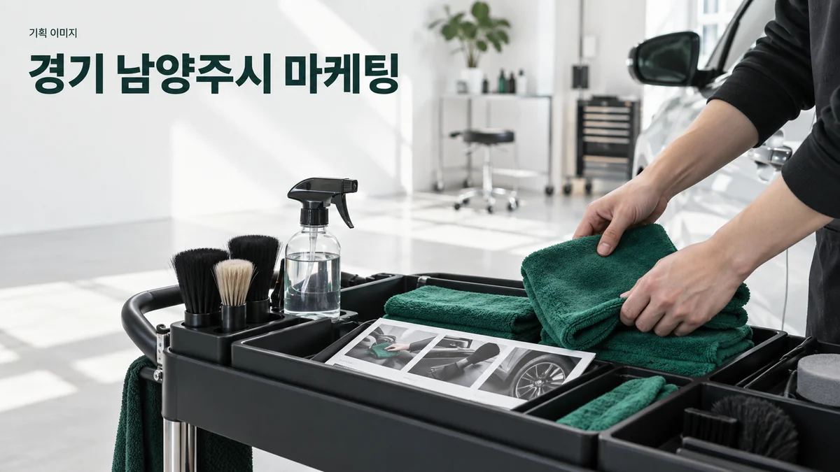 차량 관리 서비스의 도구와 작업 안내 자료를 준비하는 기획 이미지