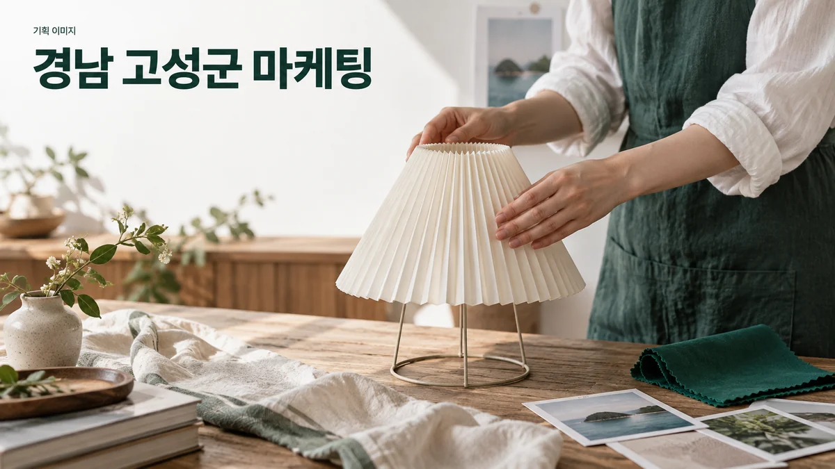 조명 공방의 갓 소재와 제작 과정 안내를 소개하는 기획 이미지