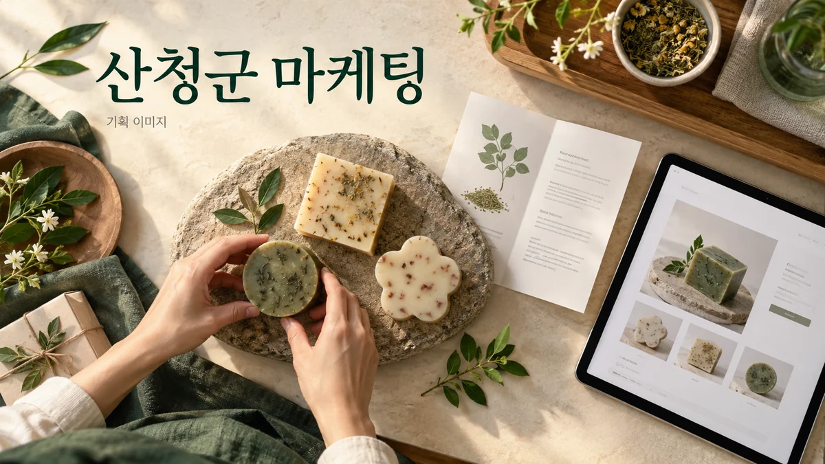 제품 구성과 사용 안내를 온라인 화면에 맞추는 산청군 마케팅 기획 이미지
