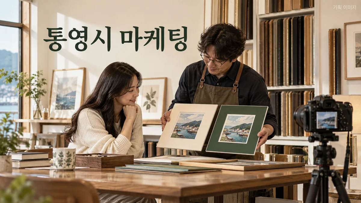 선택할 수 있는 작업 옵션을 사진으로 안내하는 통영시 마케팅 기획 이미지