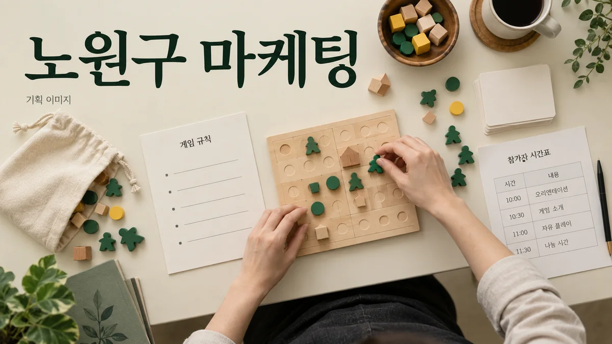 체험 수업의 진행 방식과 참여 준비물을 정리하는 노원구 마케팅 기획 장면