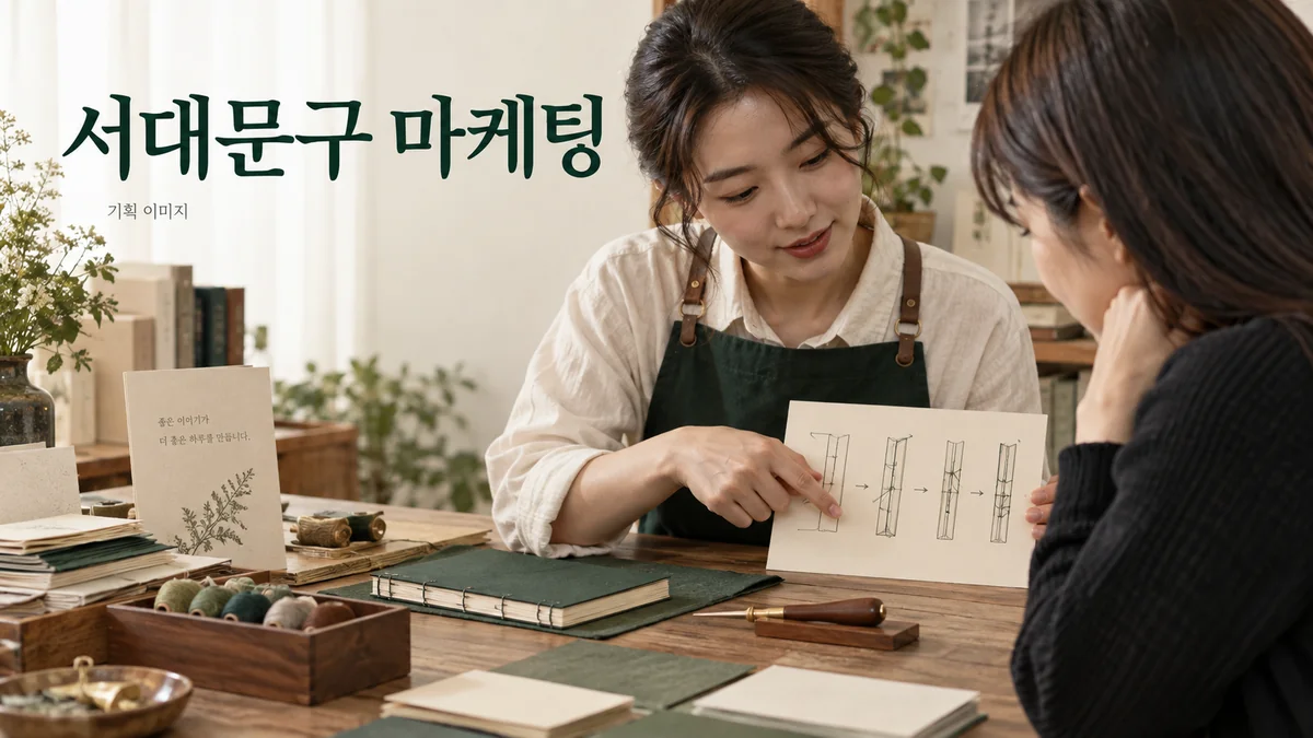 공예 수업의 제작 과정과 신청 조건을 설명하는 서대문구 마케팅 기획 장면